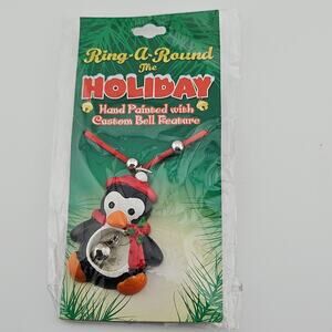 Ring Around The Holiday Penguin Necklace Jingle Bell Christmas Kidcore NWT
